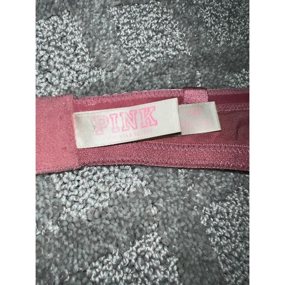 34B Victoria's Secret Bra Strapless Padded Push Up PINK Dusty Rose Mauve - Picture 7 of 7